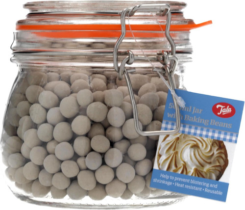 Glass jar with baking beans - with,
