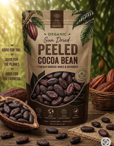 Organic cacao beans - 1kg, bwfo